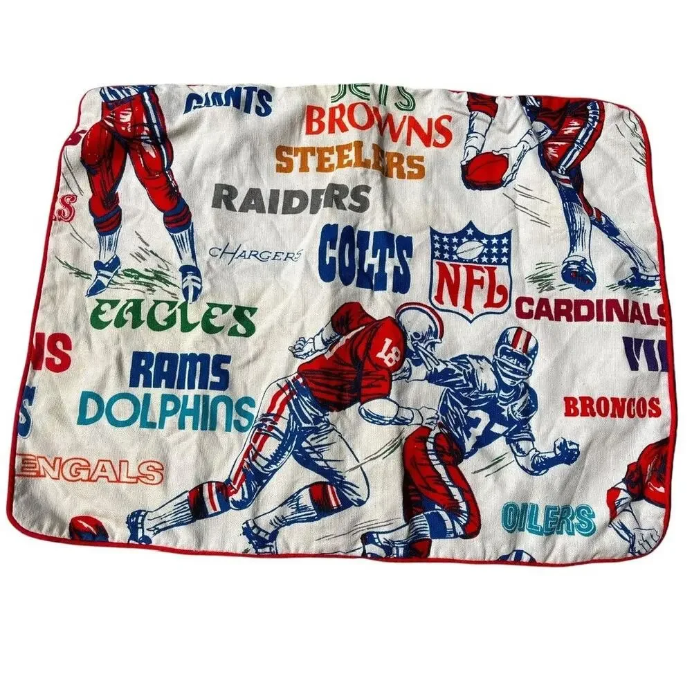 Vintage Sears 70s NFL Team Football Logos Pillow Sham | Standard